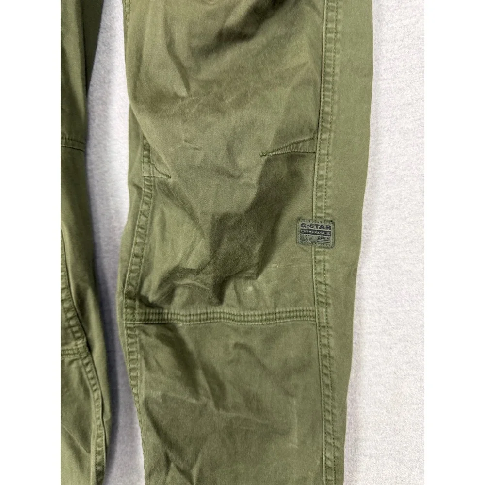 G-Star RAW Rovic Zip 3D Straight Tapered Cargo Pants Olive Green Mens 32x29